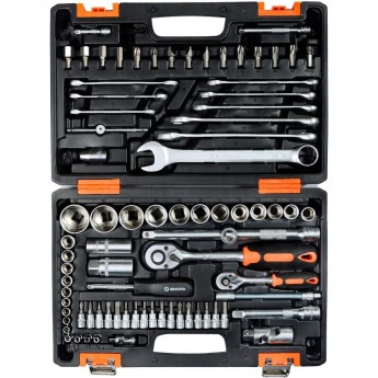 Набор инструментов ВИХРЬ АВТО, 1/2" , 1/4" , CrV, в кейсе 82 предметов